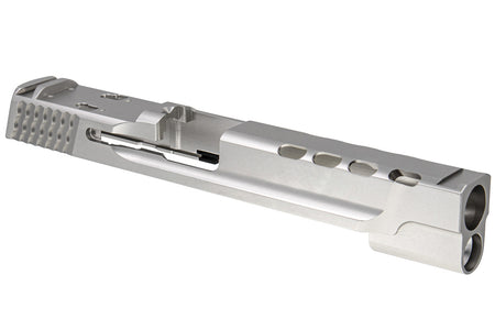 Guarder CNC Aluminum PC Style Slide Set for Tokyo Marui M&P9L GBB Pistol Airsoft ( Black / FDE / Silver )-Silver