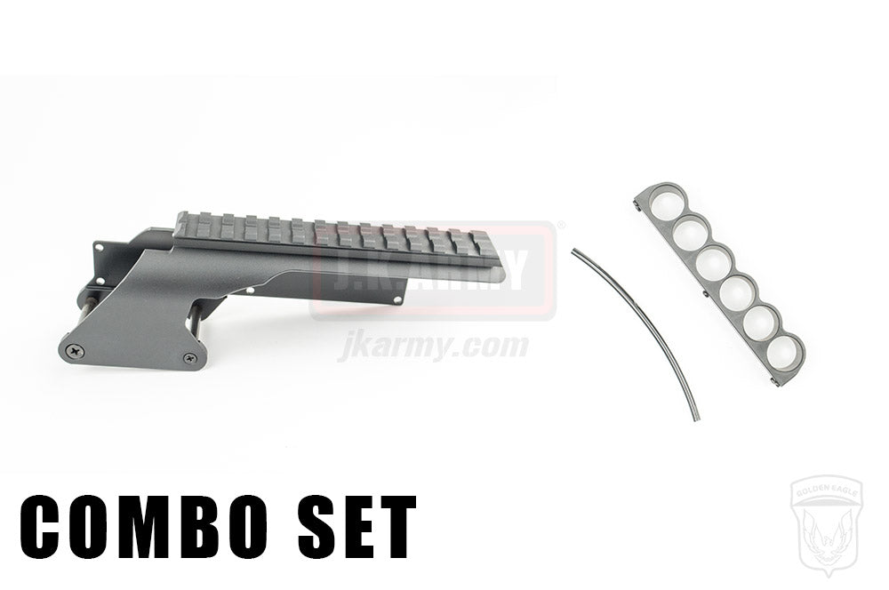Golden Eagle M870 Gas Pump Action Shotgun Top Rail Mount with Shell Holder ( Short )