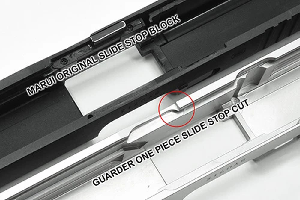 Guarder Steel CNC Slide for MARUI Model 19 ( Metallic Silver )
