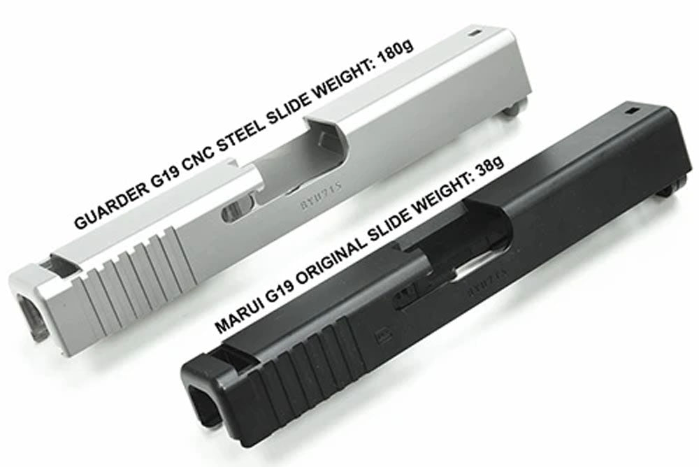 Guarder Steel CNC Slide for MARUI Model 19 ( Metallic Silver )