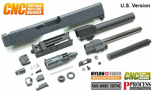 Guarder Model 17 Gen2 Aluminum Slide Complete Set For Marui G Model GBB Pistol Series ( 2020 New Ver. / U.S. Ver. / Black )