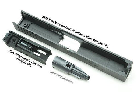 Guarder Model 17 Gen2 Aluminum Slide Complete Set For Marui G Model GBB Pistol Series ( 2020 New Ver. / Euro. Ver. / Black )