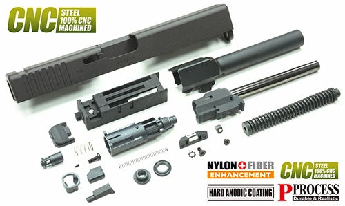 Guarder Model 17 Gen2 Steel Slide Complete Set For Marui G Model GBB Pistol Series ( 2020 New Ver. / Euro. Ver. / Black )