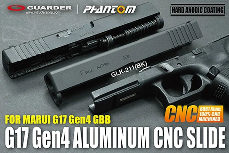 Guarder Aluminum CNC Slide for Marui TM G17 Gen4 GBB Pistol Series ( Black )