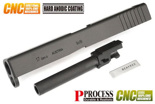 Guarder CNC Aluminum Slide / Steel Barrel Kit for MARUI TM G17 Gen4 GBBP Series ( Black )