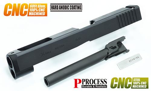Guarder CNC Aluminum Slide / Steel Barrel Kit for MARUI TM G17 Gen4 ( G34 Gen4 Standard / Black )