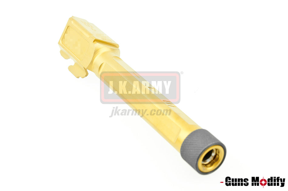 Guns Modify S Style KM Model 17 Stainless Steel 14mm CW Thread Barrel - Fluted for Marui Model 17 ( Gold )
