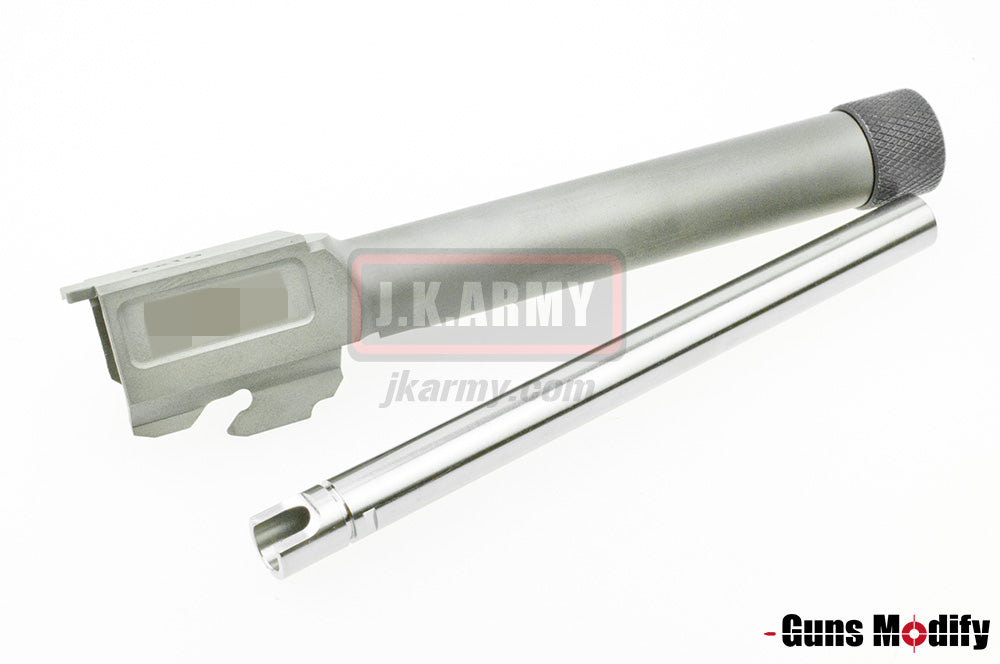 Guns Modify S Style KM Model 17 Stainless Steel 14mm CW Thread Barrel - For TM Model 17 ( Silver )