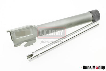 Guns Modify S Style KM Model 17 Stainless Steel 14mm CW Thread Barrel - For TM Model 17 ( Silver )