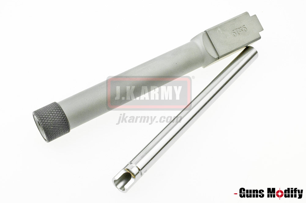 Guns Modify S Style KM Model 17 Stainless Steel 14mm CW Thread Barrel - For TM Model 17 ( Silver )