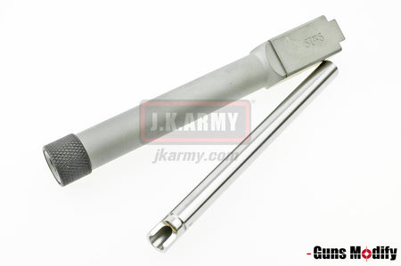 Guns Modify S Style KM Model 17 Stainless Steel 14mm CW Thread Barrel - For TM Model 17 ( Silver )