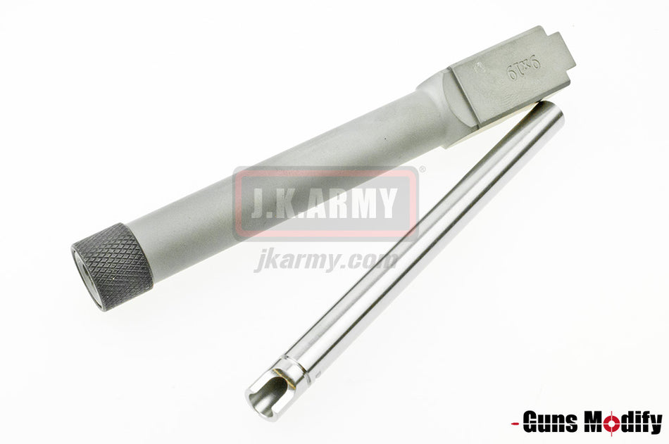 Guns Modify S Style KM Model 17 Stainless Steel 14mm CW Thread Barrel - For TM Model 17 ( Silver )