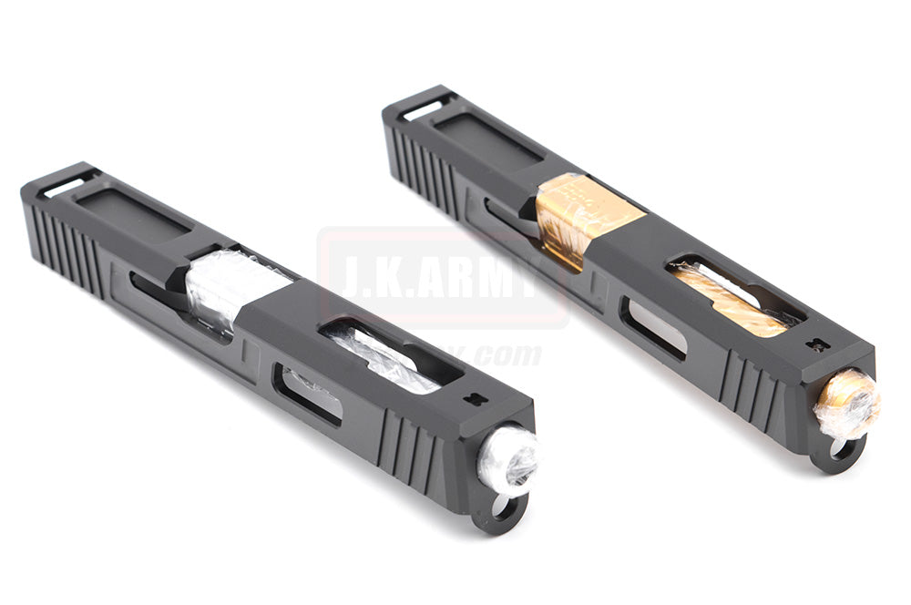 Guns Modify Aluminum CNC Slide with KK Style 4 Fluted Barrel Set for TM G18C GBB Pistol Series ( Gold / Silver )-Silver