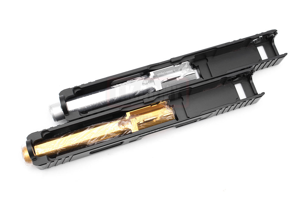 Guns Modify Aluminum CNC Slide with KK Style 4 Fluted Barrel Set for TM G18C GBB Pistol Series ( Gold / Silver )-Silver
