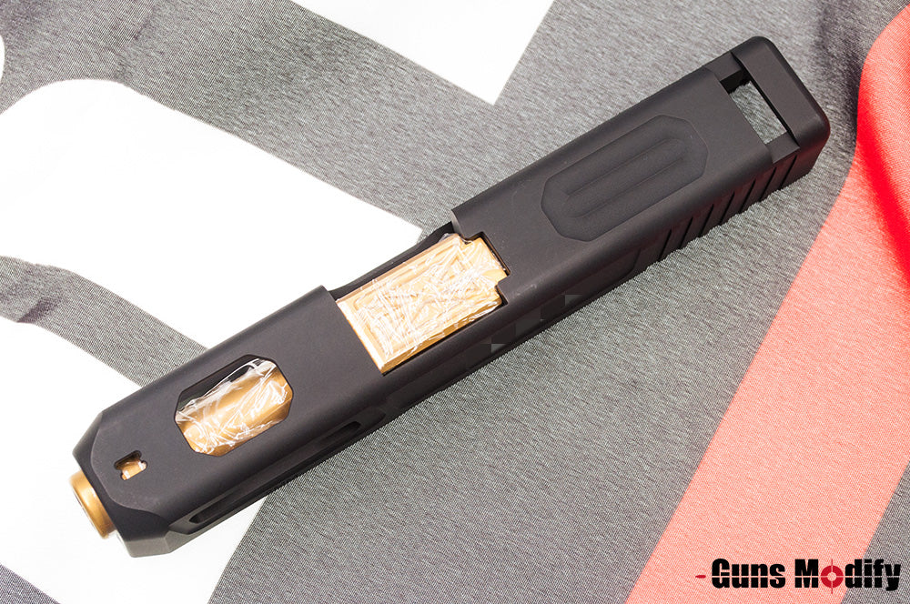 Guns Modify Ai Slide w/ Stainless Nitride Gold Barrel Set Model 26 Z Style for TM Model 26 ( Black )