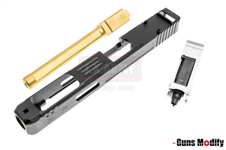 Guns Modify S Style Model 34 RMR Aluminum Slide Set w/ GD Steel Barrel for TM Model 17 / 18C