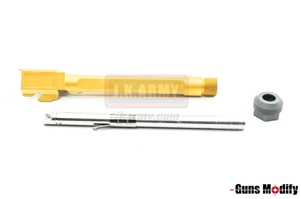 Guns Modify SA Style KKM G34 Stainless Threaded Outer Barrel Set For TM Model 3.4 (Fluted, Gold)