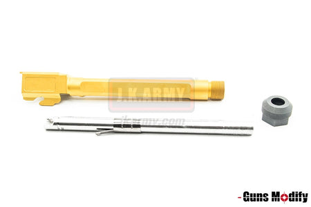 Guns Modify SA Style KKM G34 Stainless Threaded Outer Barrel Set For TM Model 3.4 (Fluted, Gold)
