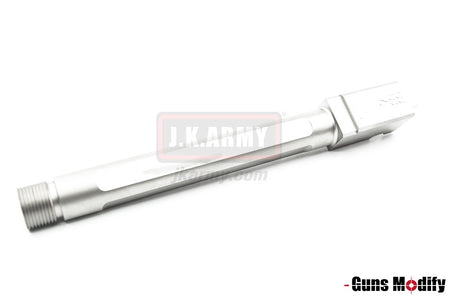 Guns Modify SA Style KKM G34 Stainless Threaded Outer Barrel Set For TM Model 3.4 ( Fluted, Silver )