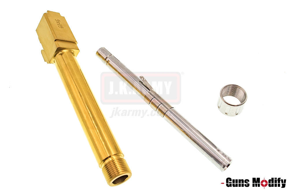 Guns Modify KM Style G Model 17 Steel Treaded Barrel for TM G17 GBBP ( Gold CCW )
