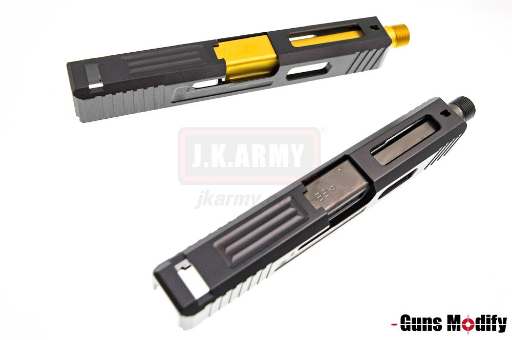 Guns Modify S Style Aluminum Slide w/ Threaded Barrel for TM Model 19 SA T1 ( GD )