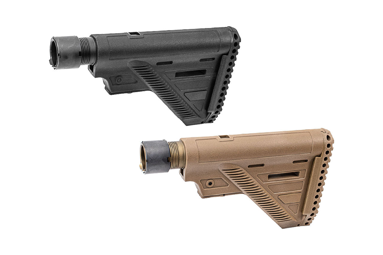 Guns Modify A5 Style Slim Stock With One Piece CNC Buffer Tube For VFC M4 GBB Rifle Airsoft Series-FDE