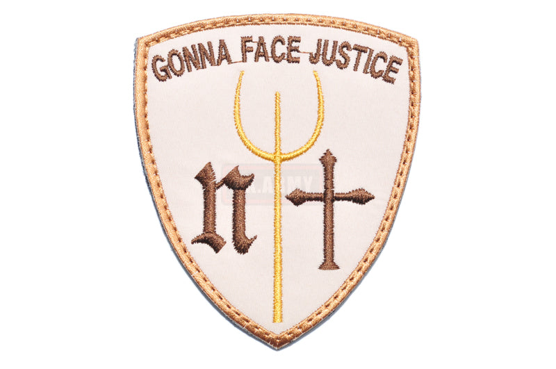 Gonna Face Justice Navy Seals Trident Patch ( Tan ) ( Free Shipping )