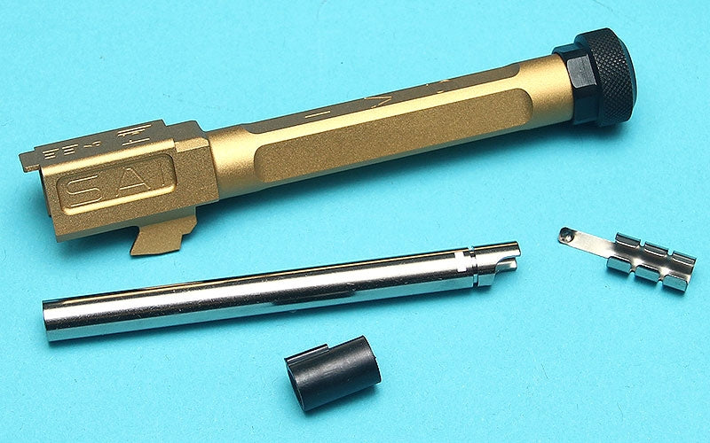 G&P EMG SAI BLU Threaded Outer Barrel with 6.03 Inner Barrel Umarex Glock 17 Gen3 / 4 GBBP ( Gold )