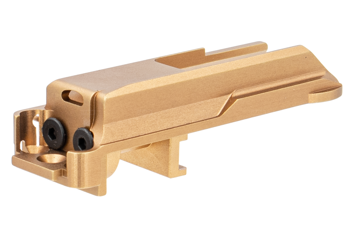 G&P CNC Aluminum Air Nozzle Mount BBU for SIG AIR / VFC P320 M17 M18 Airsoft GBB Pistol Series ( Gold )