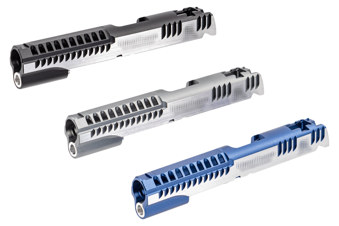 Gunsmith Bros Limcat Style Mutic Cuts Slide for TM Marui  Hi-Capa 4.3 / 5.1 GBB Pistol Airsoft ( Black / Grey / Blue / Purple / Gold / Red ) )-Blue