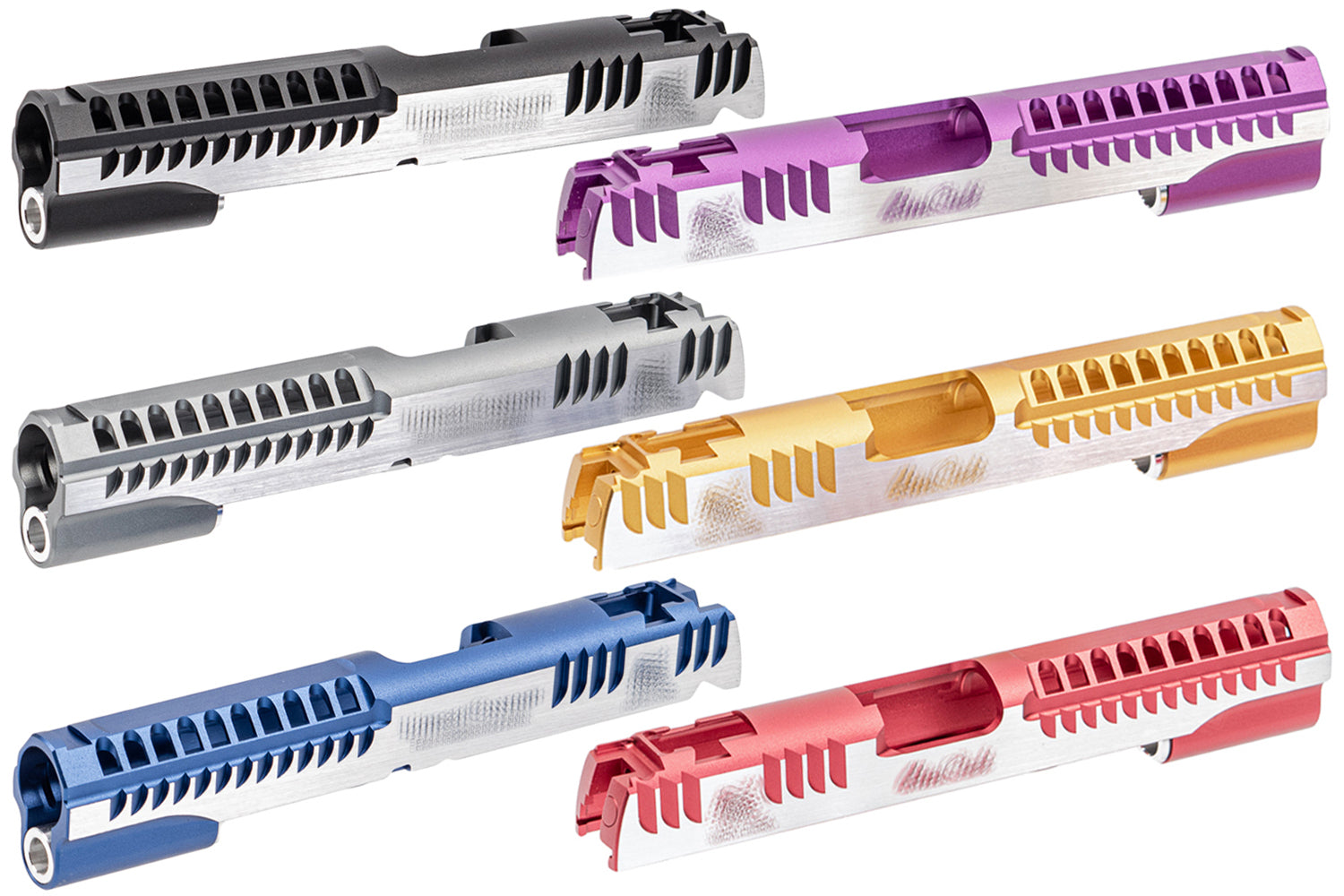 Gunsmith Bros Limcat Style Mutic Cuts Slide for TM Marui  Hi-Capa 4.3 / 5.1 GBB Pistol Airsoft ( Black / Grey / Blue / Purple / Gold / Red ) )-Blue