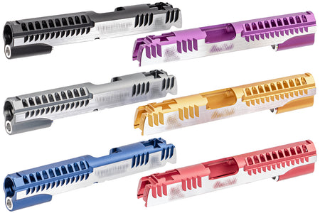 Gunsmith Bros Limcat Style Mutic Cuts Slide for TM Marui  Hi-Capa 4.3 / 5.1 GBB Pistol Airsoft ( Black / Grey / Blue / Purple / Gold / Red ) )-Blue