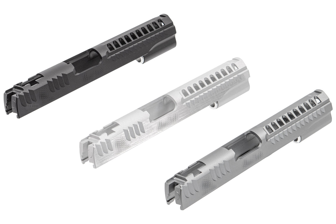 Gunsmith Bros Limcat Style Mutic Cuts Slide for TM Marui  Hi-Capa 4.3 / 5.1 GBB Pistoi Airsoft ( Black / Silver / Grey )-Silver