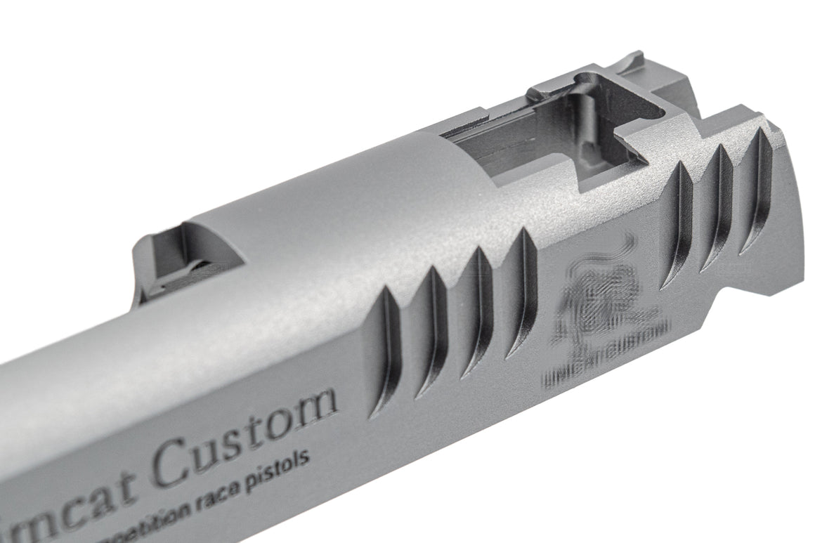 Gunsmith Bros Limcat Style Mutic Cuts Slide for TM Marui  Hi-Capa 4.3 / 5.1 GBB Pistoi Airsoft ( Black / Silver / Grey )-Silver