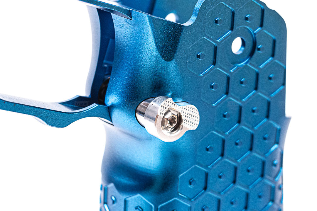 Gunsmith Bros CNC Aluminum HEX Style Grip For Marui TM Hi-Capa GBBP Series-Silver