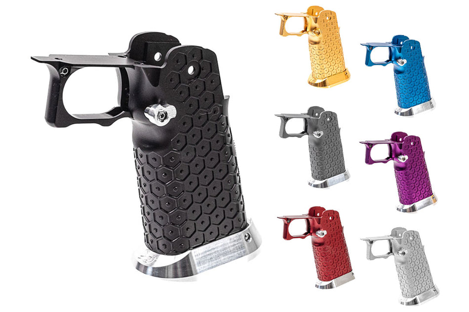 Gunsmith Bros CNC Aluminum HEX Style Grip For Marui TM Hi-Capa GBBP Series-Silver