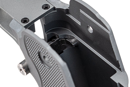 Gunsmith Bros CNC Aluminum Limcat Checker Style Grip For Marui TM Hi-Capa GBBP Series-Silver