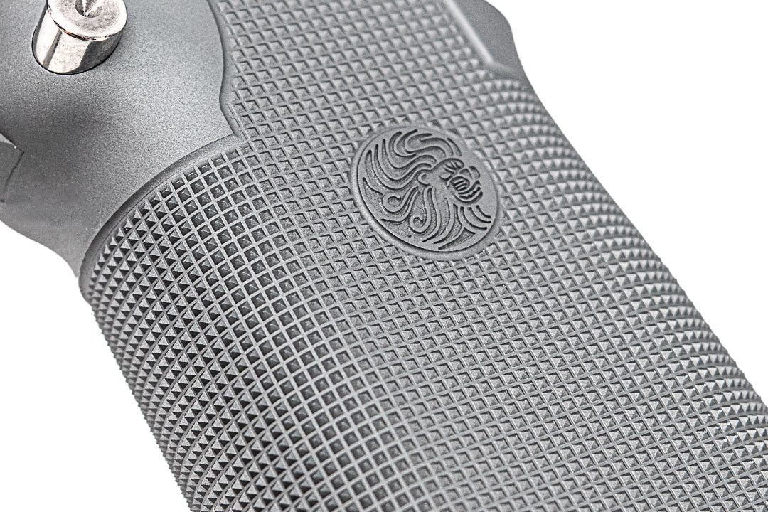 Gunsmith Bros CNC Aluminum Limcat Checker Style Grip For Marui TM Hi-Capa GBBP Series-Silver
