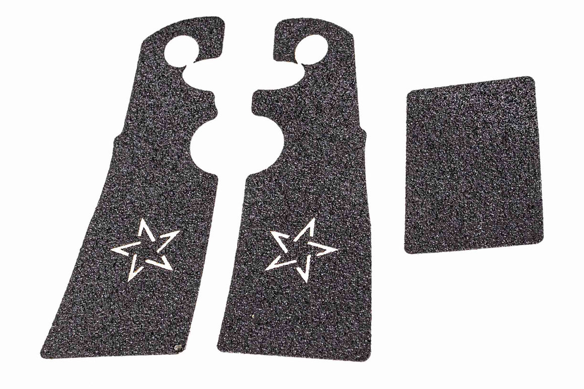 Gunsmith Bros CNC Aluminum ST* Star Style Sand Paper Grip For Marui TM Hi-Capa GBBP Series-Silver