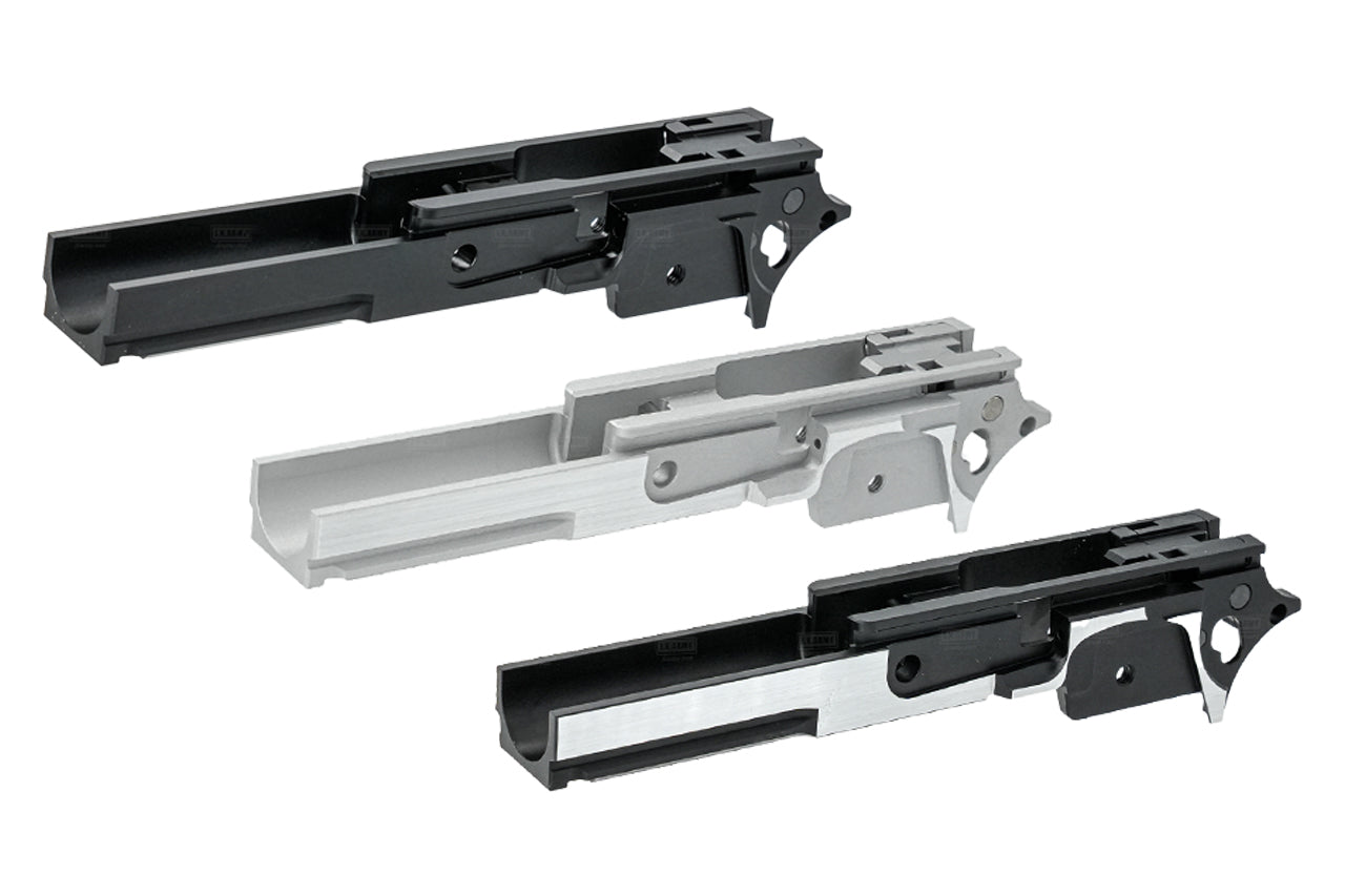 Gunsmith Bros CNC Aluminum STI Style 3.9" Tactical Rail Frame For Marui TM Hi-Capa GBBP Series -Silver