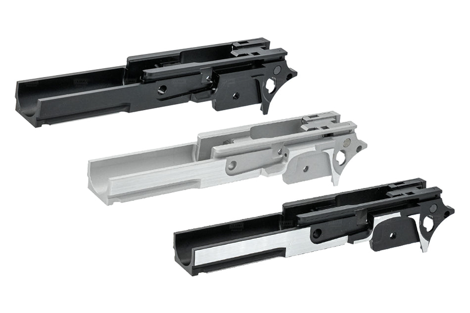Gunsmith Bros CNC Aluminum STI Style 3.9" Tactical Rail Frame For Marui TM Hi-Capa GBBP Series -Silver