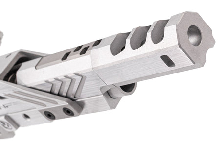 Gunsmith Bros INF Style IMM Spider 7" Slide & Frame Set For Marui TM Hi-Capa GBBP Series ( Deluxe Version ) -Silver Slide X Red Mount