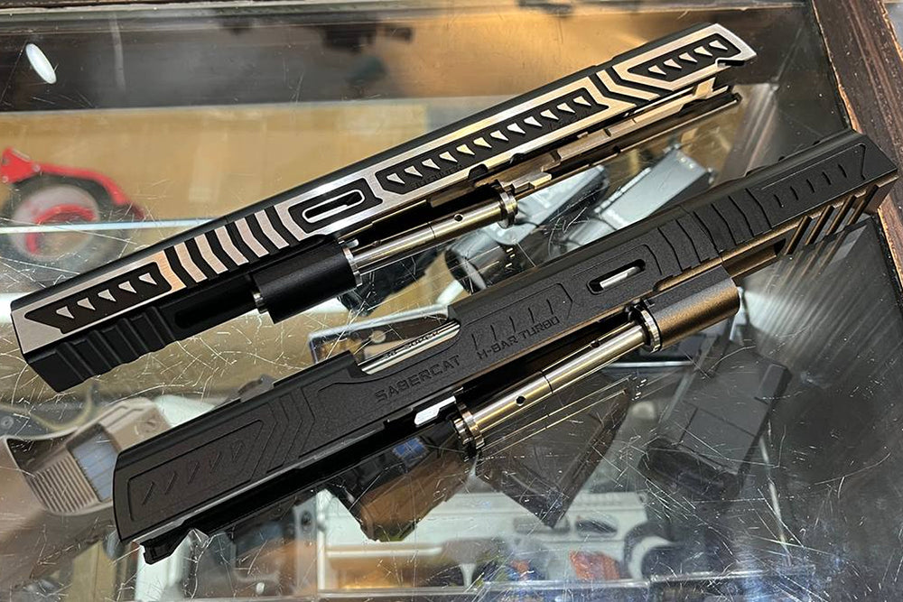 Gunsmith Bros CNC Aluminum Limcat Sabercat Style Open Slide Kit Set For Tokyo Marui TM Hi-Capa Series-2 Tone