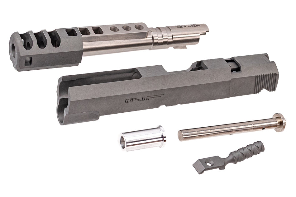 Gunsmith Bros CNC Aluminum INF Style IMM ORG. Slide Set For Marui TM Hi-Capa GBBP Series -Silver