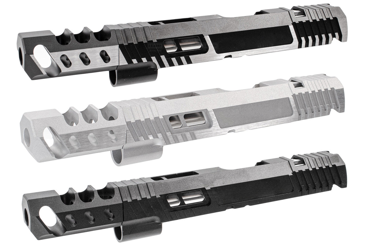 Gunsmith Bros CNC Aluminum TT Style Open Slide Kit Set For Tokyo Marui TM Hi-Capa Series-Silver