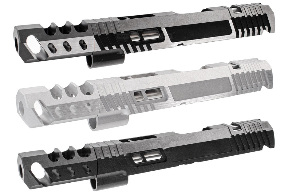 Gunsmith Bros CNC Aluminum TT Style Open Slide Kit Set For Tokyo Marui TM Hi-Capa Series-Silver