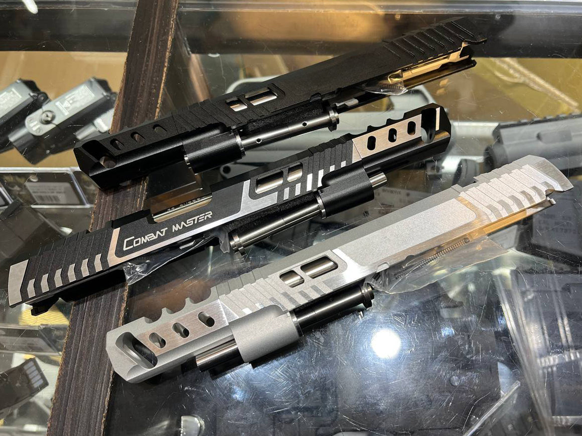 Gunsmith Bros CNC Aluminum TT Style Open Slide Kit Set For Tokyo Marui TM Hi-Capa Series-Silver