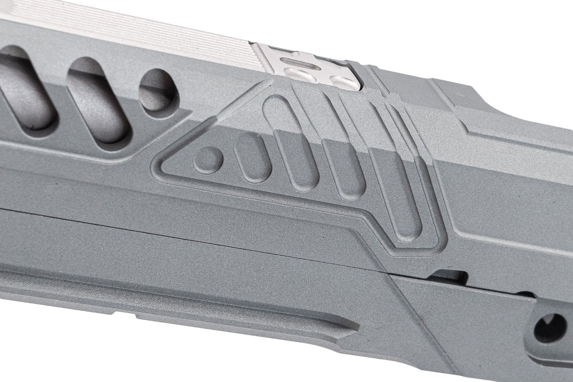 Gunsmith Bros EB Style Tracker Standard Slide Set For Marui TM Hi-Capa GBBP Series -Silver