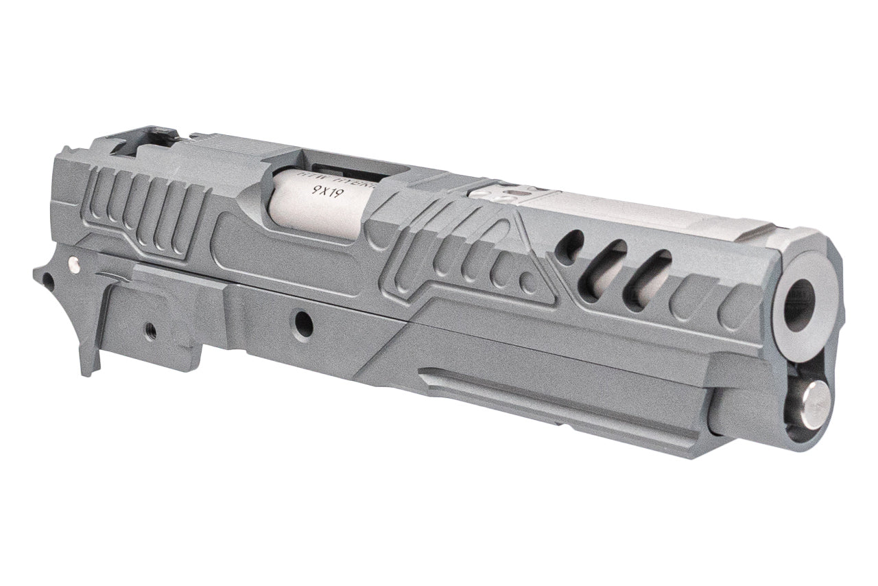 Gunsmith Bros EB Style Tracker Standard Slide Set For Marui TM Hi-Capa GBBP Series -Silver