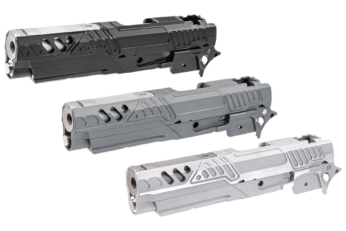 Gunsmith Bros EB Style Tracker Standard Slide Set For Marui TM Hi-Capa GBBP Series -Silver